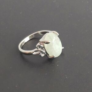 GREEN SILVER ADVENTURA POLISHED CABECHON NEW SIZE 7 RING